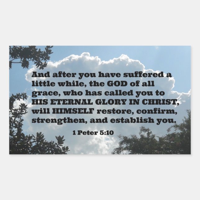 1 Peter 5:10 And after you have suffered a little Rectangular Sticker (Front)