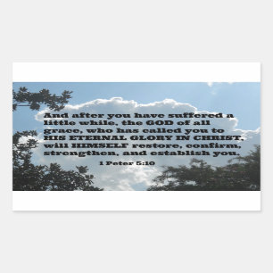 1 Peter 5:10 And after you have suffered a little Rectangular Sticker