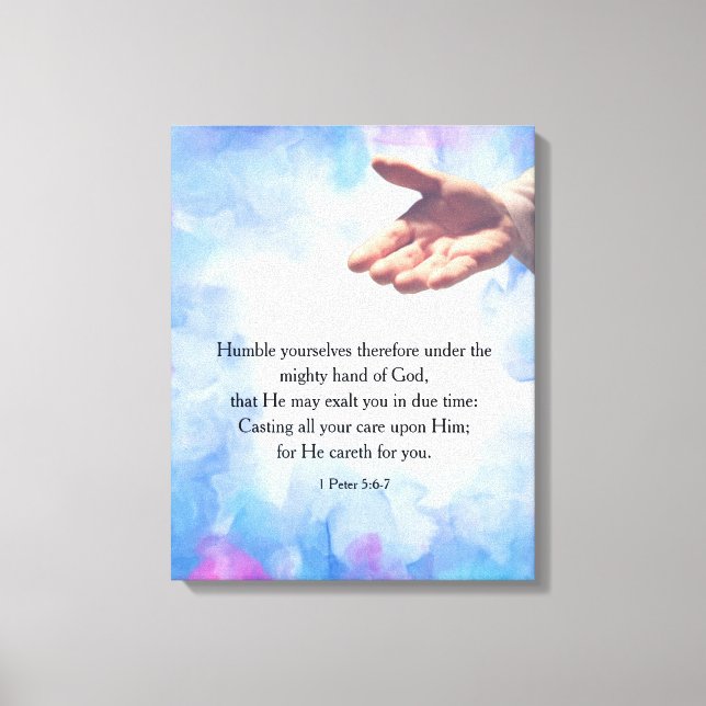 1 Peter 5:6-7 Canvas Print (Front)