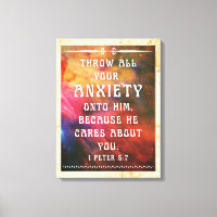 1 peter 5:7 canvas print