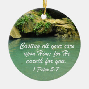 1 Peter 5:7 Ceramic Tree Decoration