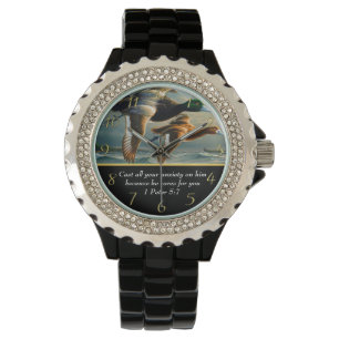 1 Peter 5:7 Christian Faith cross with ducks Watch