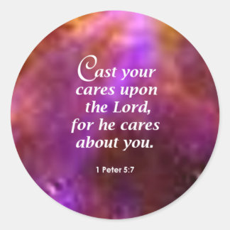 1 Peter 5:7 Classic Round Sticker