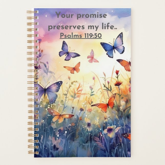 1 Peter 5:7 Scripture He cares for you Wildflowers Planner (Front)
