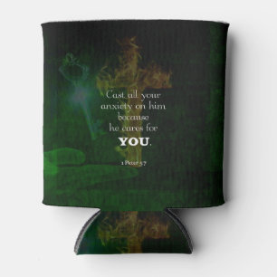 1 Peter 5:7 Uplifting Bible Verses Quote Can Cooler