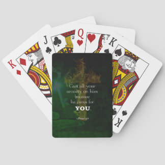 1 Peter 5:7 Uplifting Bible Verses Quote Playing Cards