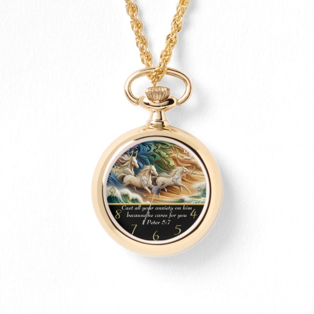 1 Peter 5:7 waterfalls in valley  Watch (Front)