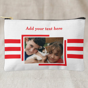 1 photo add text red white accessory pouch