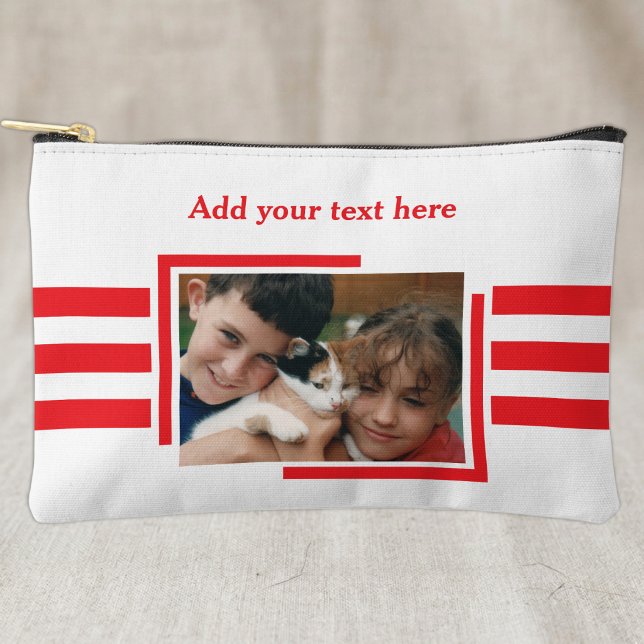 1 photo add text red white accessory pouch (Creator Uploaded)