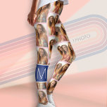 1 Photo Collage with Monogram Can Edit Colour Leggings<br><div class="desc">Use your favourite photo or pictures to make a fun keepsake to share with friends.</div>
