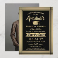 1 Photo Congratulations Graduate Black and Gold