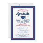 1 Photo Elegant Congrats Red White Blue Graduation