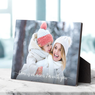 1 Photo Home I'm With You Quote Script Keepsake Plaque