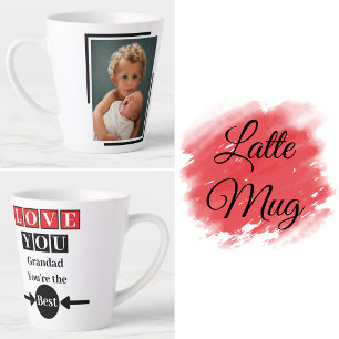 1 photo love you grandad red latte mug