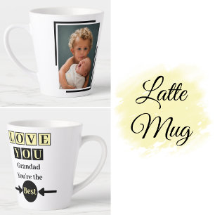 1 photo love you grandad yellow latte mug