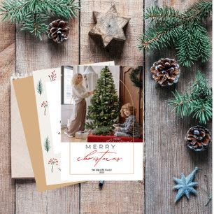 1 Photo Merry Christmas Personalised Holiday Card