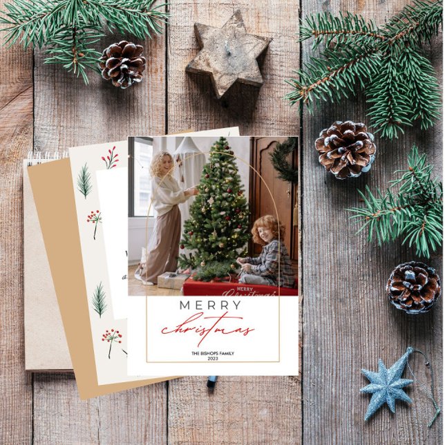 1 Photo Merry Christmas Personalised Holiday Card (Creator Uploaded)