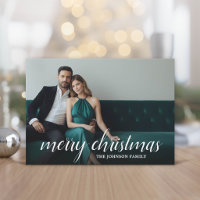 1 Photo Merry Christmas Script Houndstooth