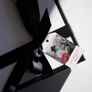 1 Photo Valentines Day Modern Red And Pink Gift Tags