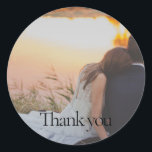 1 Photo Wedding Thank You Round Sticker<br><div class="desc">Wedding 1 photo Thank you sticker.  Perfect for the perfect “thank you”.  So simple and sweet.</div>
