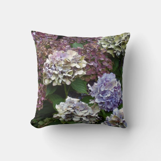 1 Purple Lavender Blue Hydrangeas Cushion (Front)