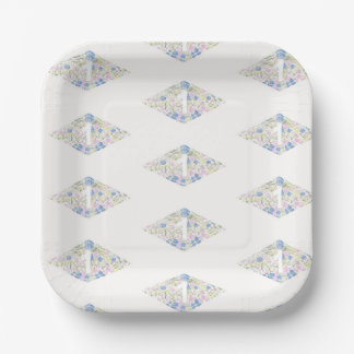 <1> Ranger Wife Floral Diamond Paper Plates