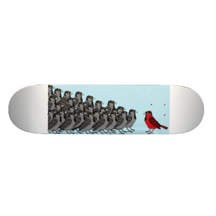 1 red bird skateboard