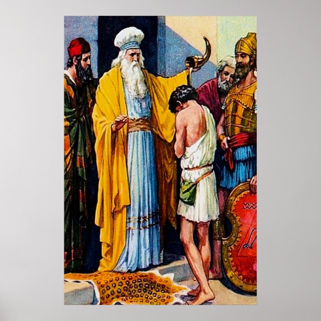 1 Samuel 16:1-13 Samuel Anoints David as King Poster (Front)