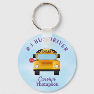 #1 School Bus Driver Key Ring