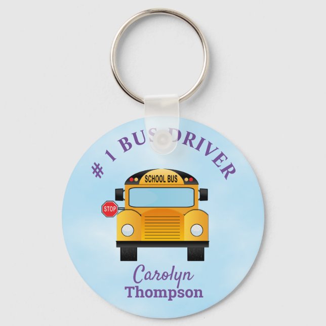 #1 School Bus Driver Key Ring (Front)