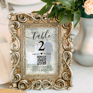 1 Sided Photo for Framing QR Wedding Table Number Print