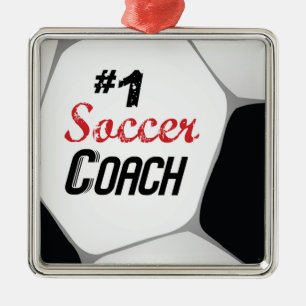 #1 Soccer Coach Large Ball Metal Tree Decoration