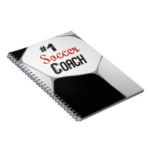 #1 Soccer Coach Large Ball Spiral Notebook