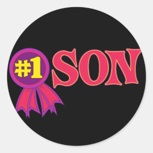 #1 Son Classic Round Sticker