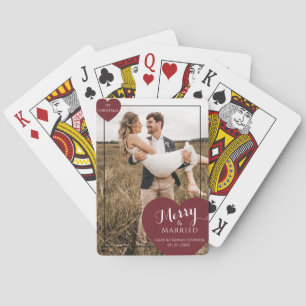 1 st Couple Christmas Merry Married Modern Elegant Playing Cards