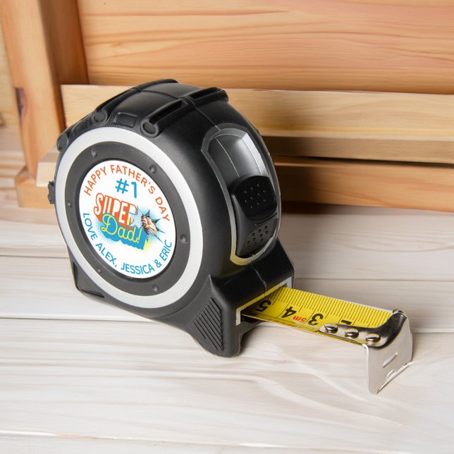 #1 Super Dad Comic Book Bubble Custom Photo Golf 1 (#1 Super Dad Comic Book Bubble Custom Photo Golf Tape Measure)