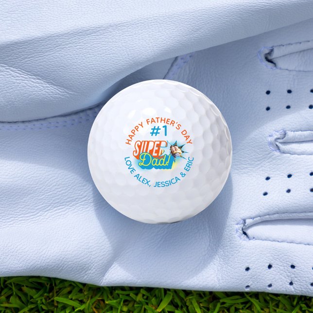 #1 Super Dad Comic Book Bubble Custom Photo Golf Balls (Creator Uploaded)