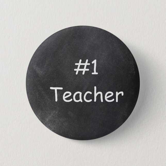 #1 Teacher Chalkboard Design Gift Idea 6 Cm Round Badge (Front)