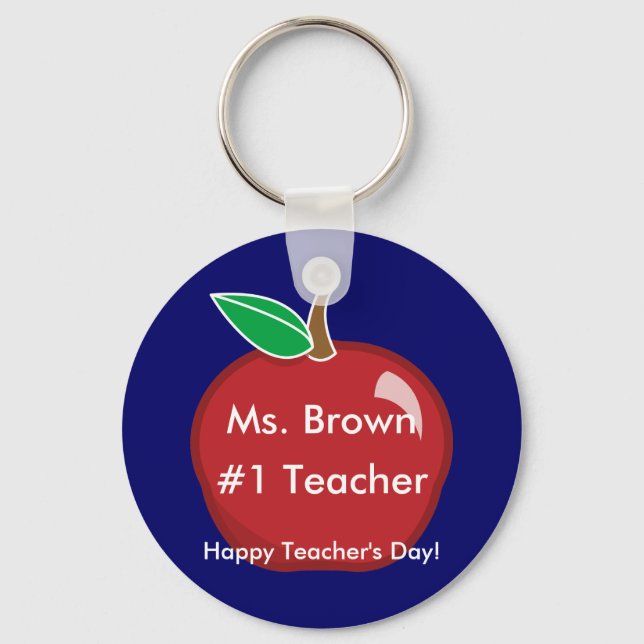 #1 Teacher's Key chain-Customise Ring (Front)