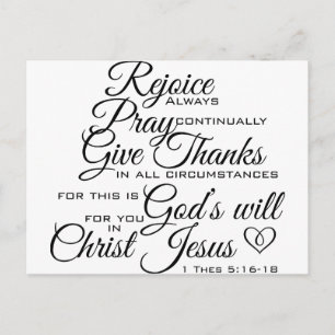 1 Thes 5:16-18 - Scripture Art Postcard