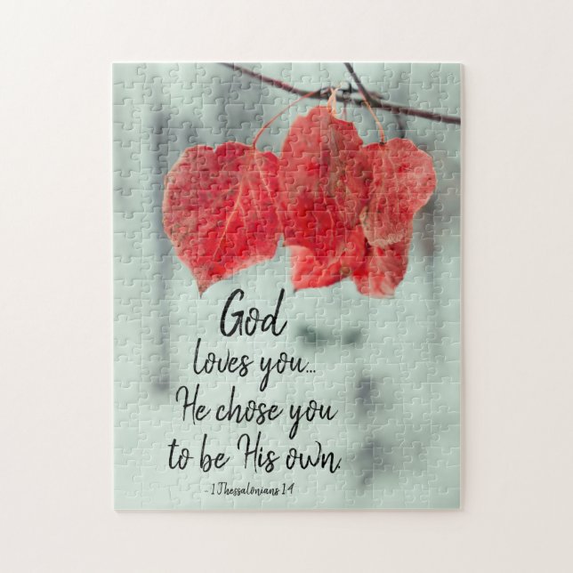 1 Thessalonians 1:4 God loves you...He chose you Jigsaw Puzzle (Vertical)