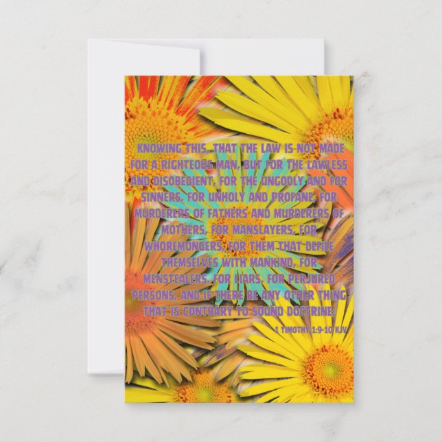 1 Timothy 1:9-10 KJV Bible Scripture Pic Greeting Card (Front)