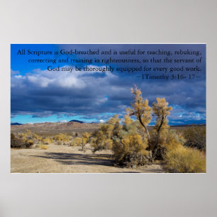1 Timothy 3:16, 17 Smoke Bush Poster