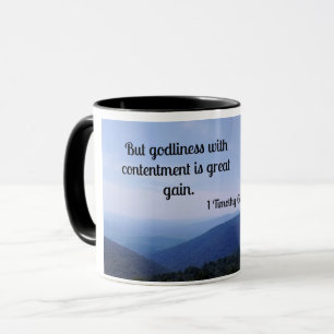 1 Timothy 6:6 But godliness with contentment is Mug