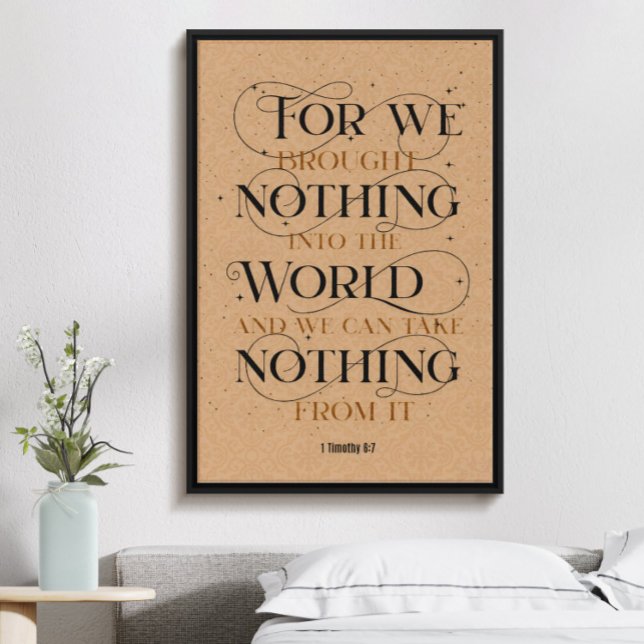 1 timothy 6:7, inspirational christian bible verse poster (Creator Uploaded)