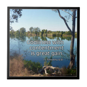 1 Timothy 6v6 - Godliness with Contentment Tile