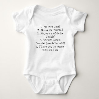 1.  Twins Common Answers to Stupid Questions Baby Bodysuit