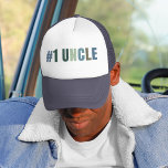 #1 Uncle | Fun Uncle Gift Idea  Trucker Hat<br><div class="desc">Celebrate the world's coolest uncle with this bold and stylish “#1 UNCLE” trucker hat! Designed in retro-inspired block text with a soft vintage colour palette, this cap makes a fun and thoughtful gift for birthdays, Father’s Day, or just because. A perfect accessory for the fun uncle everyone loves! 🎁 Why...</div>