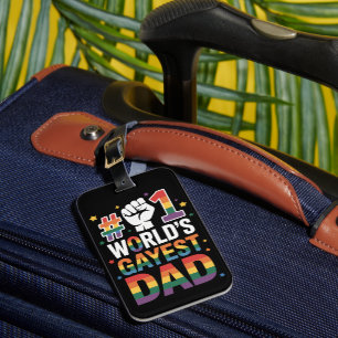 #1 World's Gayest Dad Funny Father's Day LGBT Luggage Tag