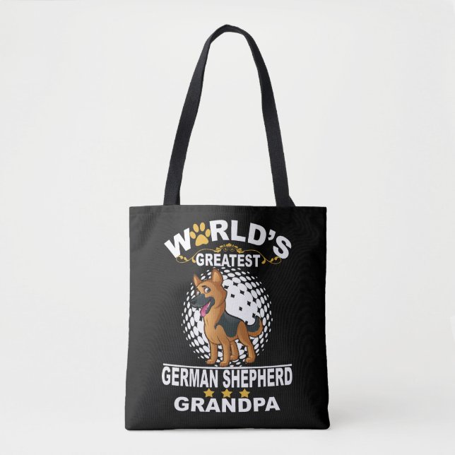 1 World's Greatest German Shepherd Grandpa Tote Bag (Front)